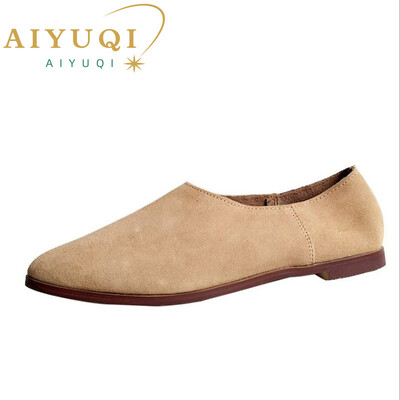 AIYUQI Ballet Flats naiste kingad ehtsast nahast suur suurus 41 42 43 terava varbaga naiste jalapüksid