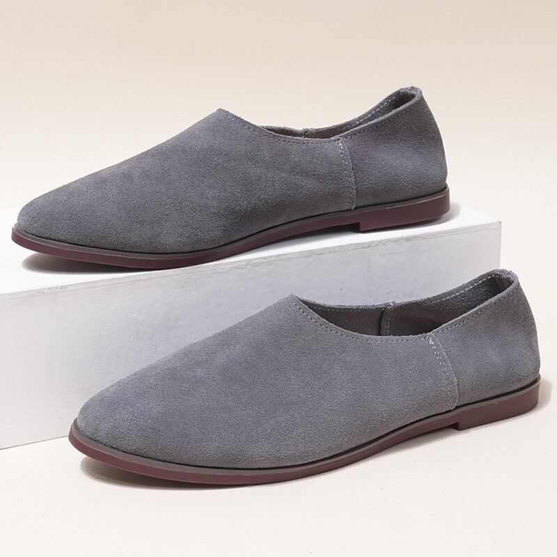 AIYUQI balerinke Ženske cipele od prave kože velike veličine 41 42 43 Ženske mokasine sa šiljatim prstima