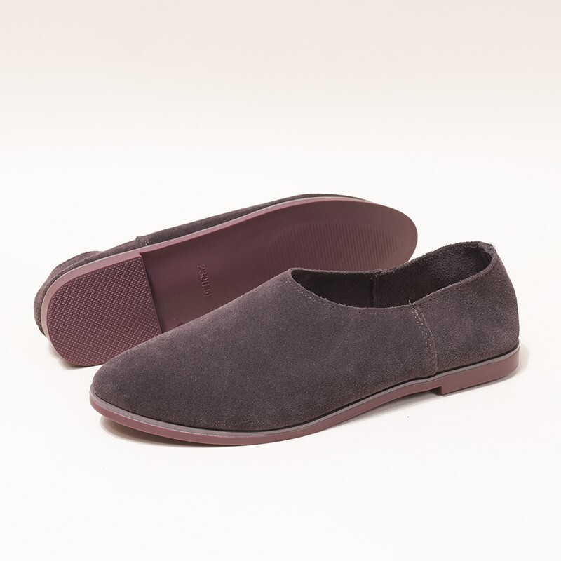 AIYUQI balerinke Ženske cipele od prave kože velike veličine 41 42 43 Ženske mokasine sa šiljatim prstima