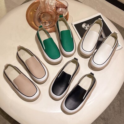 Pantofi de vară Mocasini de damă pentru femei Încălțăminte pentru femei Modis Tenis casual Saboți Mocasini cu platformă cu blană vârf rotund All-match 2