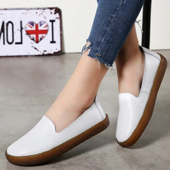 Flats Γυναικεία Παπούτσια Loafers Γνήσιο δέρμα Γυναικεία Flats Slip On Γυναικεία Loafer Γυναικεία Μοκασίνια Παπούτσια Plus Size 35-43