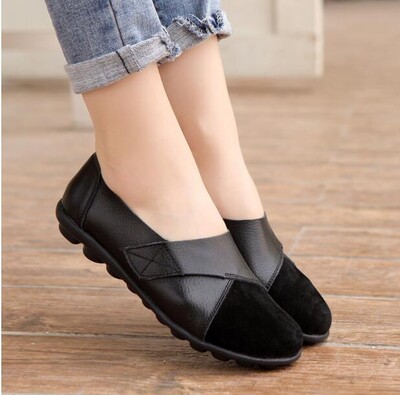 Suures suuruses naiste jalatsid naiste 2022. aasta pehmest ehtsast nahast Mocassin Boat Hook Loop Mocasines De Mujer Chaussure Femme