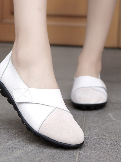 Suures suuruses naiste jalatsid naiste 2022. aasta pehmest ehtsast nahast Mocassin Boat Hook Loop Mocasines De Mujer Chaussure Femme