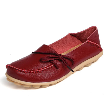 Γυναικεία παπούτσια Μοκασίνια Flats Woman Loafers Γνήσιο δέρμα Γυναικεία παπούτσια Slip On Ballet Nurse Γυναικεία παπούτσια Plus Size 2024