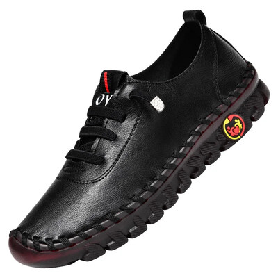 Pantofi de sport din piele PU de 35-43 yarzi pentru femei de marime mare Pantofi de alergare cu fund plat cu bretele elastice Pantofi pentru pantofi de femei