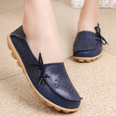 Nove mokasine Ženske ravne cipele Izrezane jesenske ženske mokasine Prava koža Ženske cipele Natikače Baletne Ženske cipele velike veličine