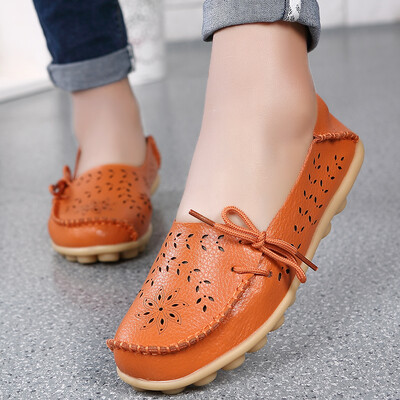 Nove mokasine Ženske ravne cipele Izrezane jesenske ženske mokasine Prava koža Ženske cipele Natikače Baletne Ženske cipele velike veličine