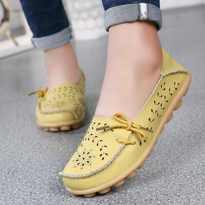 Nove mokasine Ženske ravne cipele Izrezane jesenske ženske mokasine Prava koža Ženske cipele Natikače Baletne Ženske cipele velike veličine