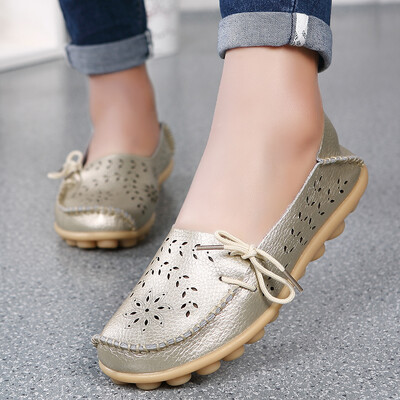 Nove mokasine Ženske ravne cipele Izrezane jesenske ženske mokasine Prava koža Ženske cipele Natikače Baletne Ženske cipele velike veličine