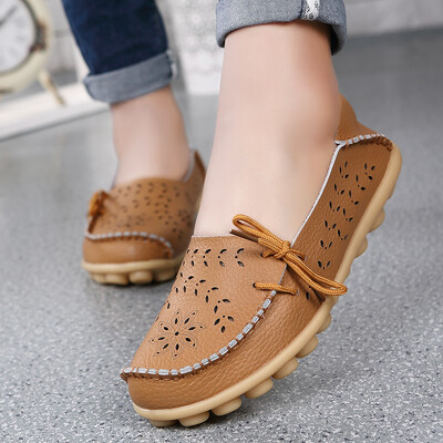 Nove mokasine Ženske ravne cipele Izrezane jesenske ženske mokasine Prava koža Ženske cipele Natikače Baletne Ženske cipele velike veličine