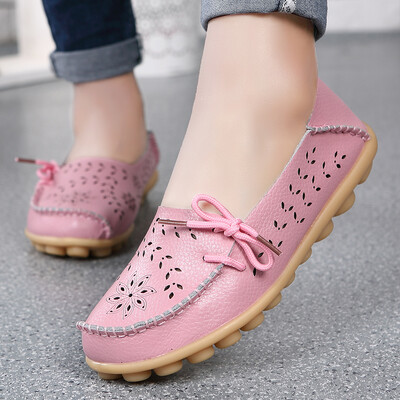 Nove mokasine Ženske ravne cipele Izrezane jesenske ženske mokasine Prava koža Ženske cipele Natikače Baletne Ženske cipele velike veličine