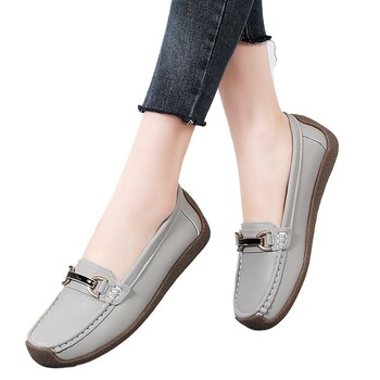 Γνήσιο δέρμα Γυναικεία Flats Γυναικεία Casual Παπούτσια Luxury Loafers Γυναικεία slip-on Boat Shoes Μοκασίνια Μεγάλο μέγεθος 35-44