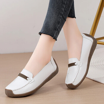 2024 Νέα Γυναικεία Casual Παπούτσια Slip on Δερμάτινα Flat παπούτσια Γυναικεία Loafers Μοκασίνια Nurse Παπούτσια Γυναικεία πάνινα παπούτσια Zapatos Mujer