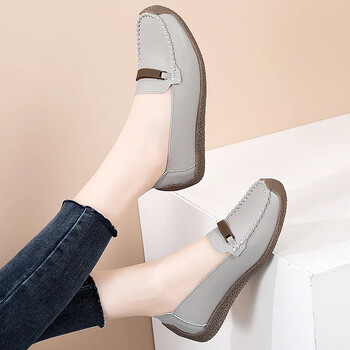 2024 Νέα Γυναικεία Casual Παπούτσια Slip on Δερμάτινα Flat παπούτσια Γυναικεία Loafers Μοκασίνια Nurse Παπούτσια Γυναικεία πάνινα παπούτσια Zapatos Mujer