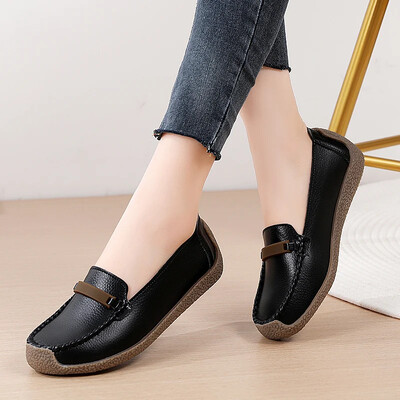 2024 Νέα Γυναικεία Casual Παπούτσια Slip on Δερμάτινα Flat παπούτσια Γυναικεία Loafers Μοκασίνια Nurse Παπούτσια Γυναικεία πάνινα παπούτσια Zapatos Mujer