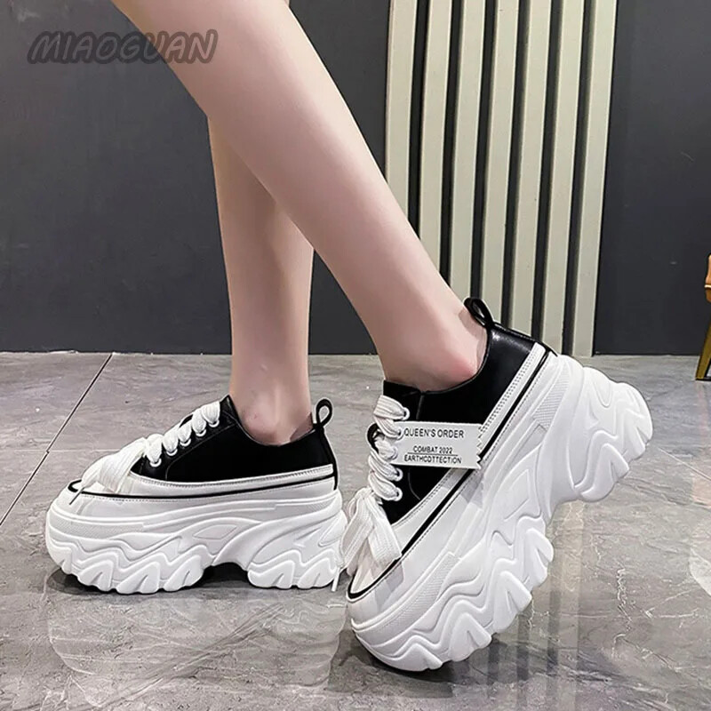 Naiste tossud platvorm kiilud sügismood kingad naiste nöörid valged suvejalatsid platvorm paksu põhjaga Tenis Feminino