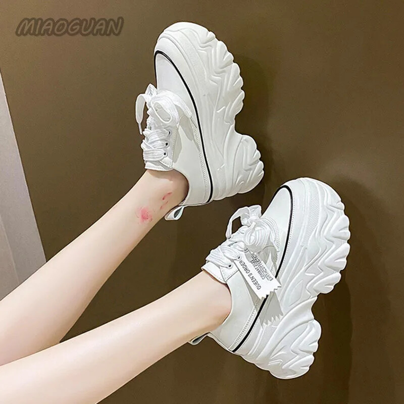 Naiste tossud platvorm kiilud sügismood kingad naiste nöörid valged suvejalatsid platvorm paksu põhjaga Tenis Feminino