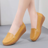 Γυναικεία παπούτσια 2024 Νέα δερμάτινα φλατ παπούτσια Slip On Γυναικεία Loafers με σφήνα τακούνια Casual Flats Zapatos Mujeres Moccasins Γυναικεία