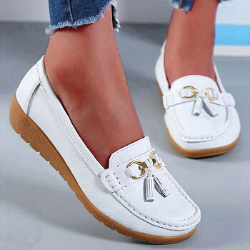 Παπούτσια Γυναικεία Casual Παπούτσια White Slip On Loafers Sneakers Γυναικεία Απαλά Χαμηλά Τακούνια Αθλητικά Γυναικεία Παπούτσια Τένις Γυναικεία παπούτσια