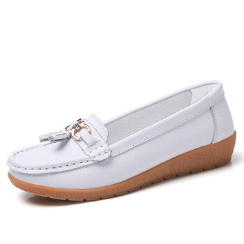 Παπούτσια Γυναικεία Casual Παπούτσια White Slip On Loafers Sneakers Γυναικεία Απαλά Χαμηλά Τακούνια Αθλητικά Γυναικεία Παπούτσια Τένις Γυναικεία παπούτσια