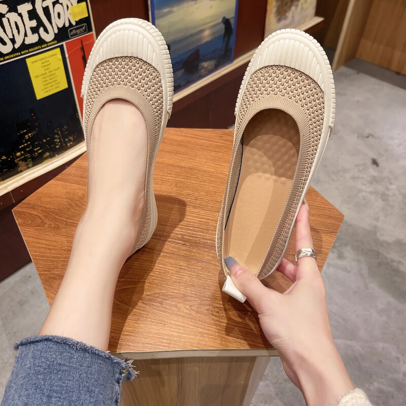 Shallow Mouth Casual Femeie Pantof Slip-On vârf rotund Încălțăminte pentru femei Mocasini cu blană Moale Nou Slip On Mocasin Rochie de vară Leisur