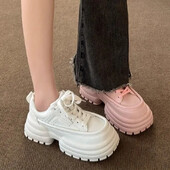 2024. aasta uued paksendatud kõrge kontsaga kingad naiste peaga leivakingad Suurenenud kõrgusega isa lateks sisetald kummist talvehooaeg