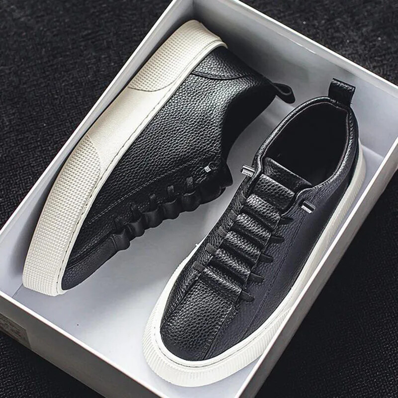 Pantofi albi pentru bărbați, la modă de primăvară, ocazional cu șireturi, vârf rotund, pentru bărbați, pantofi sport alergare, Zapatillas Deportivas Hombre