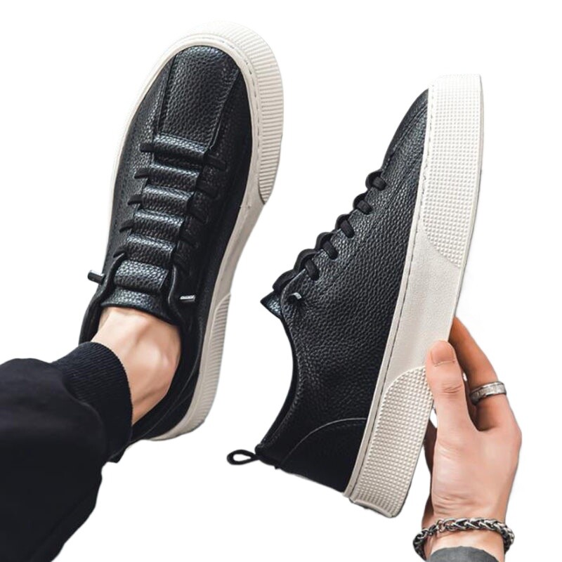 Pantofi albi pentru bărbați, la modă de primăvară, ocazional cu șireturi, vârf rotund, pentru bărbați, pantofi sport alergare, Zapatillas Deportivas Hombre