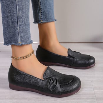 Γυναικεία Loafers Flat Παπούτσια Γυναικεία Άνετα Αντιολισθητικά Μαλακά Oxford Μονόχρωμα Παπούτσια Μαμάς Νέα Μόδα Δερμάτινα Επίπεδα Παπούτσια