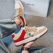 Мъжки обувки Нови мъжки обувки на платформа Вулканизирани обувки Ежедневни плоски обувки за скейтборд с връзки Модни дишащи маратонки Zapatillas Hombre