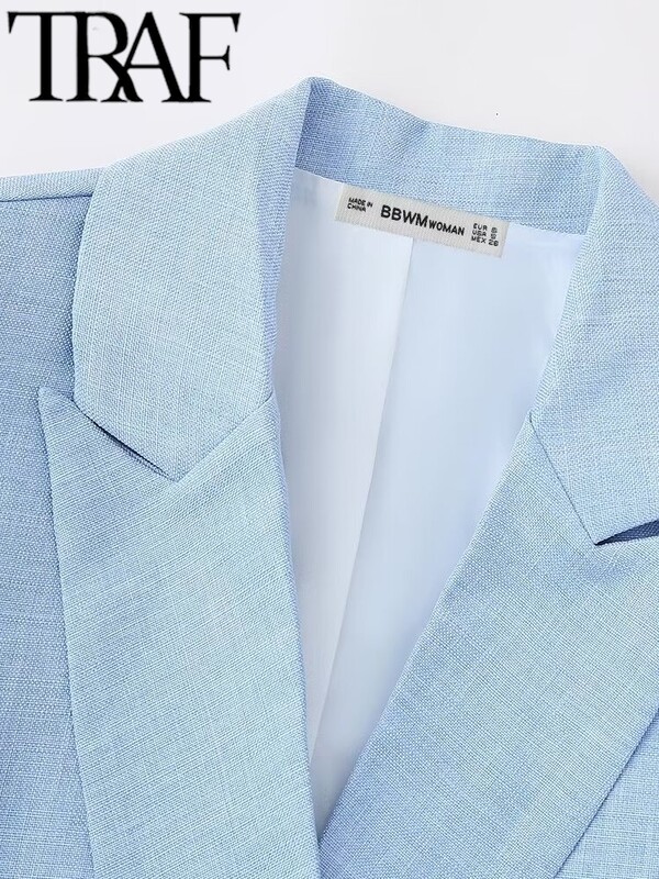 TRAF GAL Elegantsed naiste Y2K kaherealised, pikkade varrukatega moodne bleiser 2024. aasta kevadkontori naisülikonna jakk Naiste mantlid