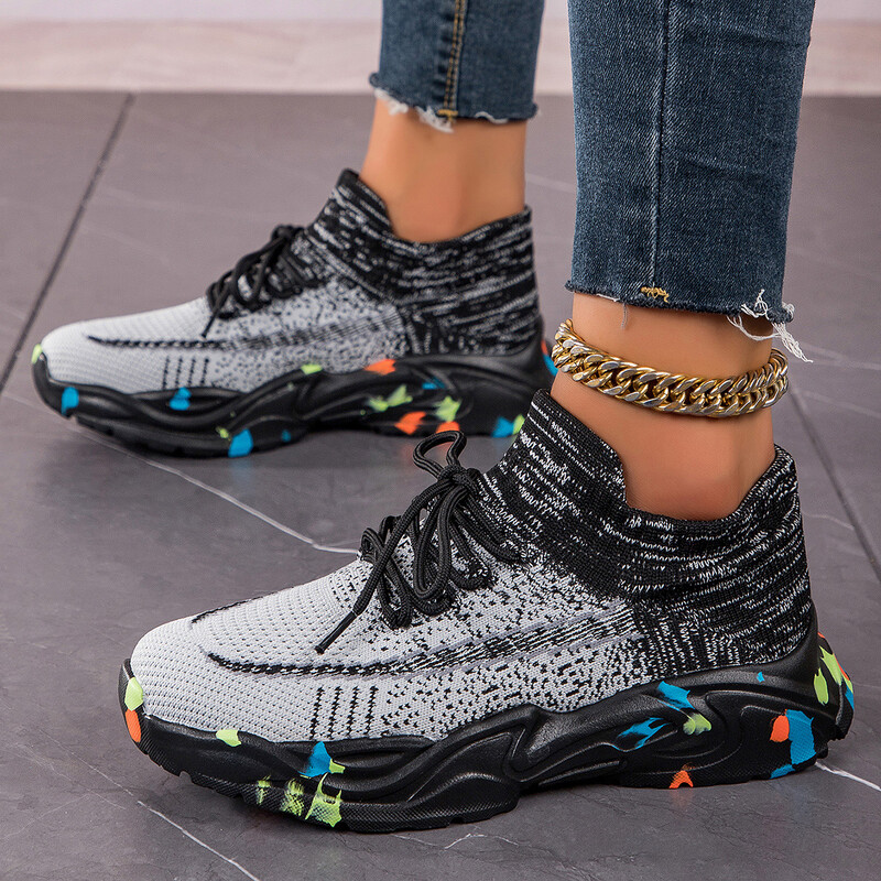 Дамски открити леки дишащи чорапи за пролет, лято и есен Joker чорапи обувки ежедневни обувки маратонки.