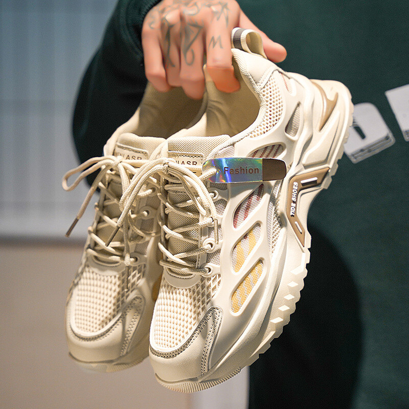 Vară pentru bărbați, stil nou, respirabil, versatil, ocazional, pentru alergare, pentru adolescent, pantofi bătrâni, plasă, pantofi sport ușoare pentru bărbați