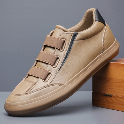 2023. aasta kevad, uued Vulcanize jalatsid Meeste Kulumiskindlad Disainer Loaferid Elastne riba Briti stiilis õmblusjalatsid Solid vaba aja tasapinnad