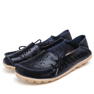 Încălțăminte de vară de modă pentru femei din piele naturală Mocasini dulci Pantofi plati cu vârf rotund pentru asistență medicală moale, ocazional de lucru