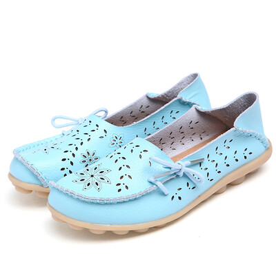 Încălțăminte de vară de modă pentru femei din piele naturală Mocasini dulci Pantofi plati cu vârf rotund pentru asistență medicală moale, ocazional de lucru