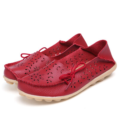 Încălțăminte de vară de modă pentru femei din piele naturală Mocasini dulci Pantofi plati cu vârf rotund pentru asistență medicală moale, ocazional de lucru