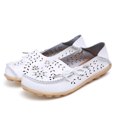 Încălțăminte de vară de modă pentru femei din piele naturală Mocasini dulci Pantofi plati cu vârf rotund pentru asistență medicală moale, ocazional de lucru