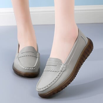 Hollow-out Woman Flats Γνήσιο δερμάτινο Loafers Moccasin Mother shoes Casual γυναικεία πολυτελή, επώνυμα παπούτσια μπαλέτου Zapatos De Mujer