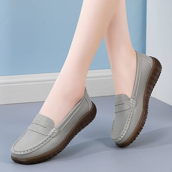 Hollow-out Woman Flats Γνήσιο δερμάτινο Loafers Moccasin Mother shoes Casual γυναικεία πολυτελή, επώνυμα παπούτσια μπαλέτου Zapatos De Mujer