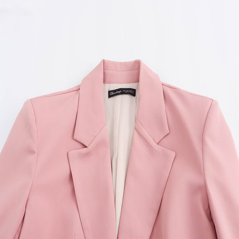 Vara 2024, nou temperament pentru femei, culoare solidă, costum slim fit, cu un singur piept, temperament cu talie înaltă, pentru muncă și navetă