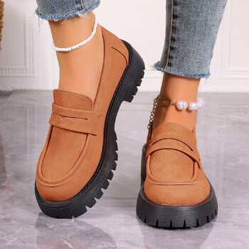 2024 Γυναικεία παπούτσια Loafers Plus Size Γυναικεία παπούτσια γραφείου σε βρετανικό στυλ Πλατφόρμα γραφείου Γυναικεία ελαφριά casual ντιζάιν παπούτσια Zapatos De Mujer