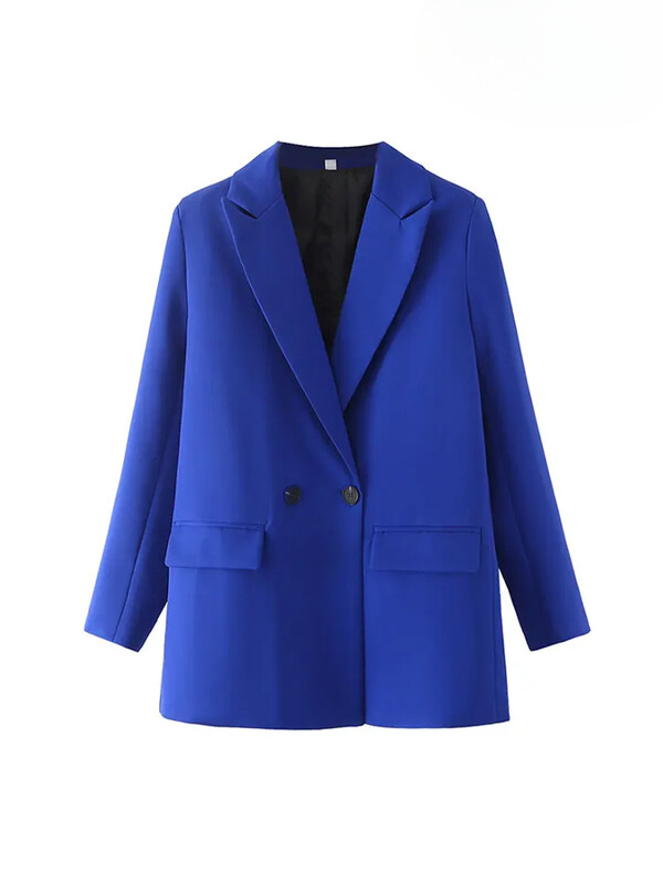 ASDS Femei Chic Office Lady Blazer dublu piept haina vintage la modă guler crestat cu mânecă lungă damă îmbrăcăminte exterioară Topuri elegante