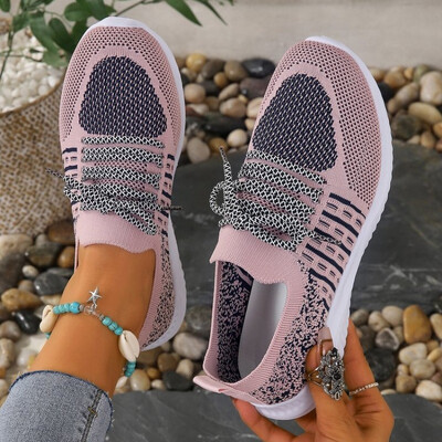 Pantofi de alergare ușoare, respirabili, pentru femei, pantofi antiderapante, tricotați, verzi, pentru femei, cu talpă moale, pantofi casual, mari, plus 43