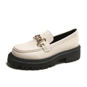 Metallist keti disainiga naiste kingad 2023. aasta sügis Briti stiilis naiste nahast kingad Preppy Style Girl Platform Vormiringad Zapatos