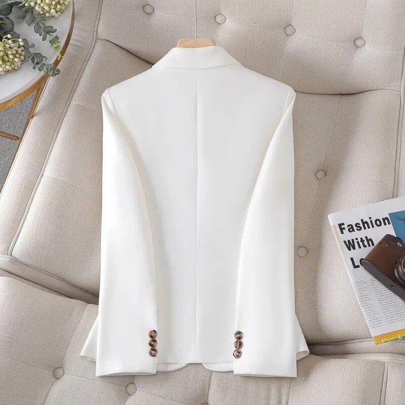 Proljeće Jesen Ženski blejzer Plavi Crni Bijeli blejzeri Ženska poslovna radna odjeća Svečana ženska jakna s jednim gumbom dugih rukava 4XL