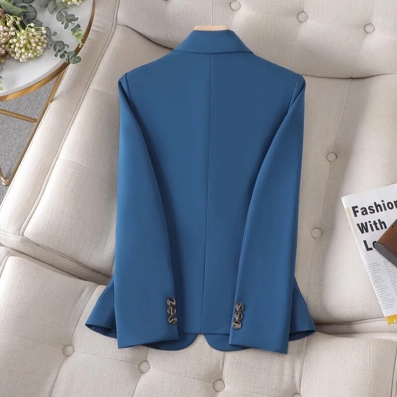 Proljeće Jesen Ženski blejzer Plavi Crni Bijeli blejzeri Ženska poslovna radna odjeća Svečana ženska jakna s jednim gumbom dugih rukava 4XL