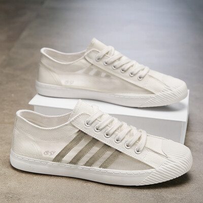 Meeste vabaajajalatsid Kerged hingavad meeste kingad Lamedad nööriga tossud Meeste must ärireisid Tenis Masculino Vulcanize