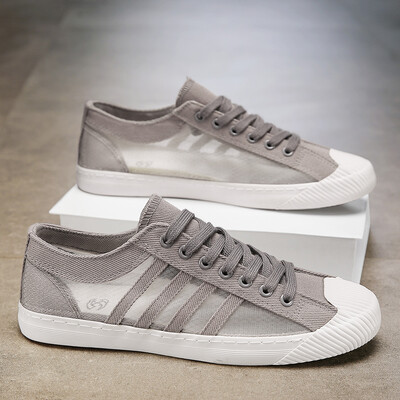 Meeste vabaajajalatsid Kerged hingavad meeste kingad Lamedad nööriga tossud Meeste must ärireisid Tenis Masculino Vulcanize