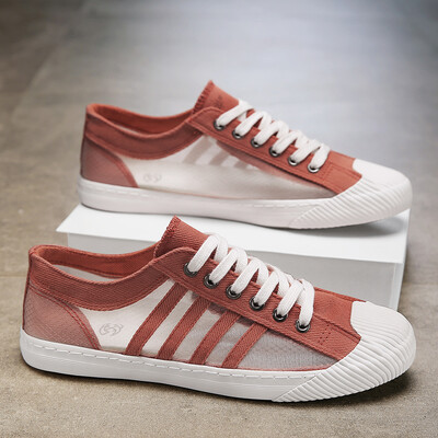 Meeste vabaajajalatsid Kerged hingavad meeste kingad Lamedad nööriga tossud Meeste must ärireisid Tenis Masculino Vulcanize